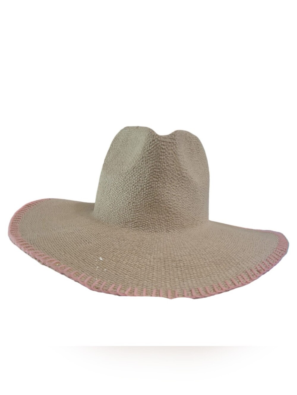 Universal Thread Wide-Brim Straw Sun Hat Tan Resortwear Boutique Beach Travel - Picture 2 of 8